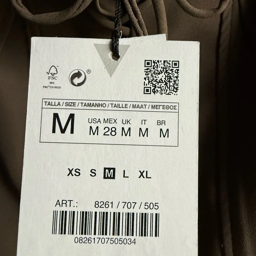 Zara Brown Tie Front Pencil Mini Skirt Casual - Picture 4 of 4